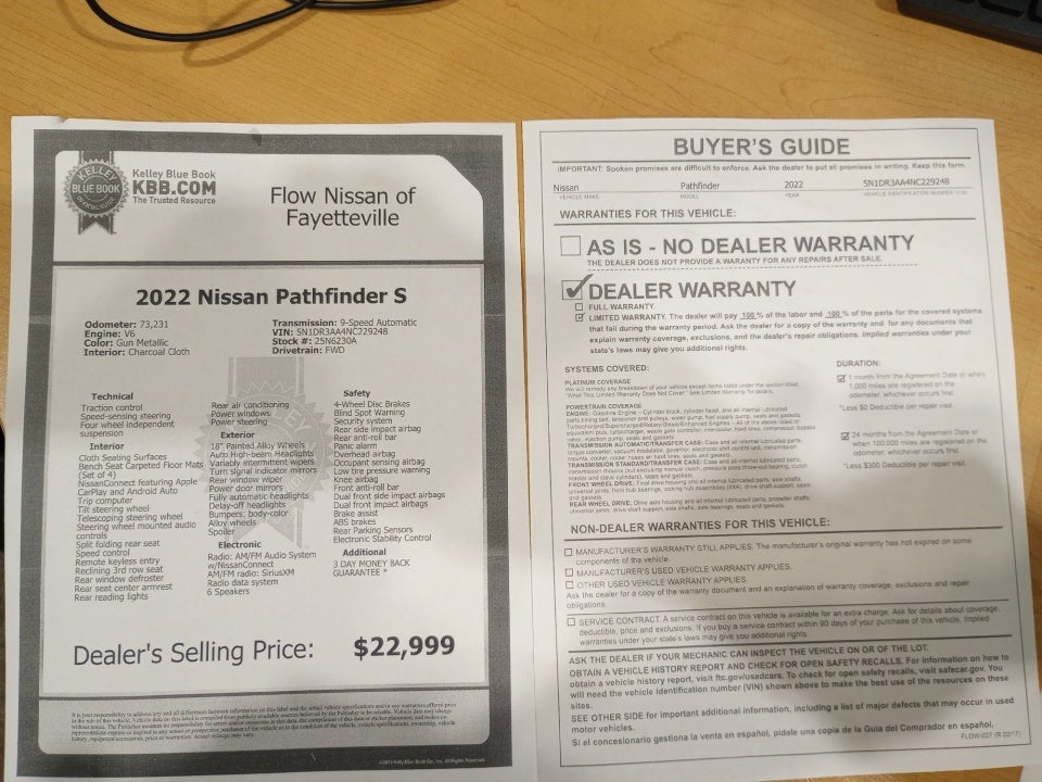 2022 Nissan Pathfinder S 2WD