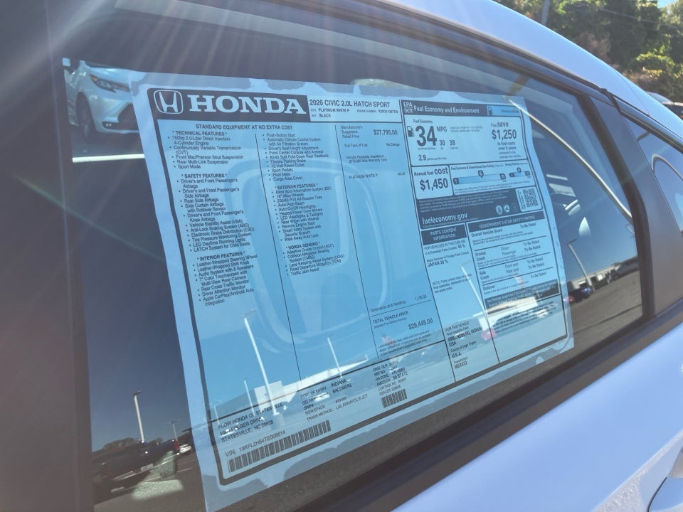 2026 Honda Civic Hatchback Sport