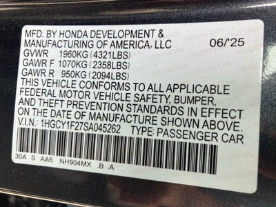 2025 Honda Accord Sedan LX