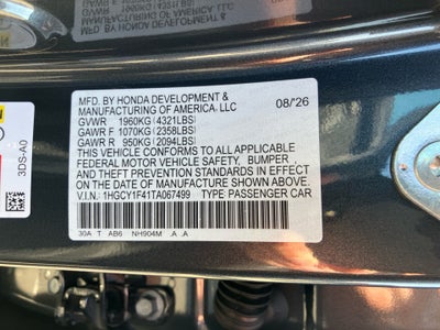 2026 Honda Accord Sedan SE