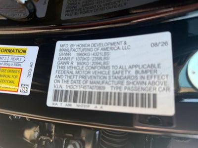 2026 Honda Accord Sedan SE