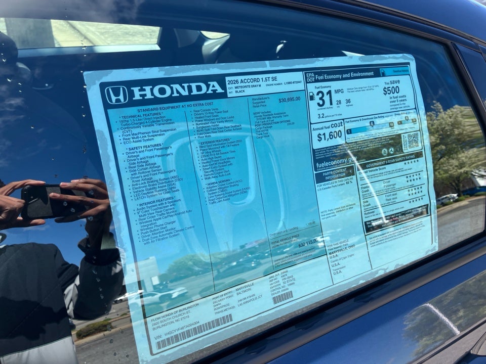 2026 Honda Accord Sedan SE
