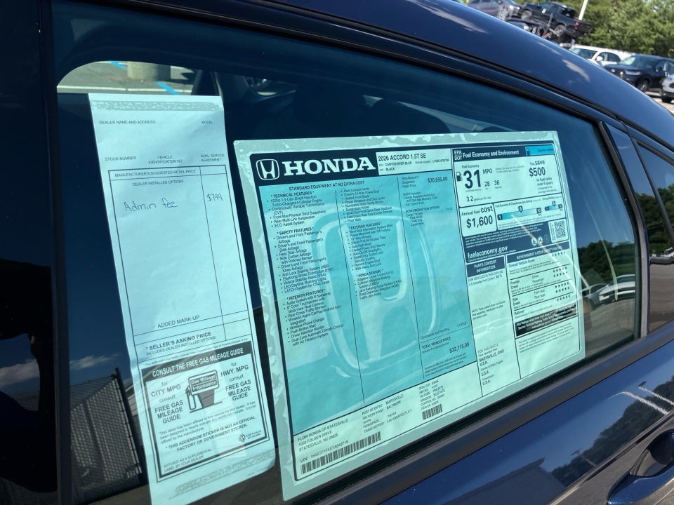 2026 Honda Accord Sedan SE