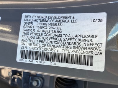 2025 Honda Accord Hybrid Sport