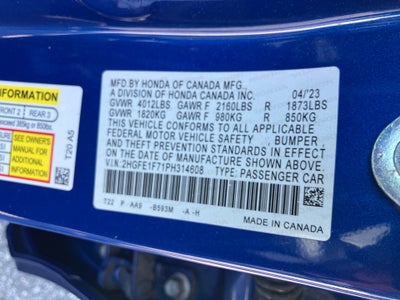 2023 Honda Civic Sedan EX w/o BSI