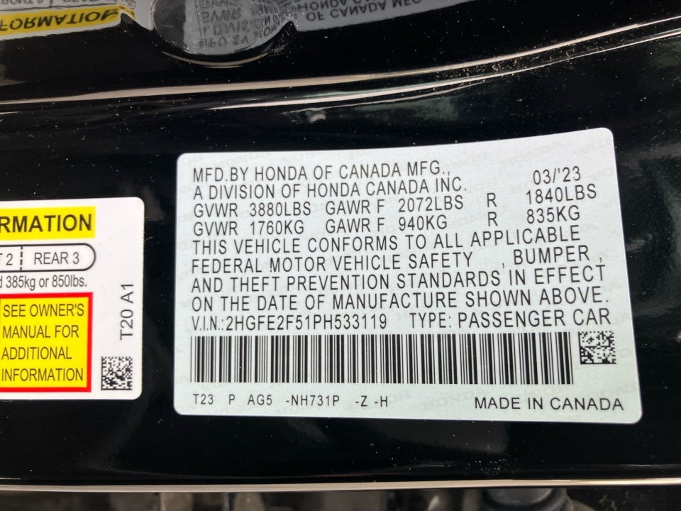 2023 Honda Civic Sedan Sport