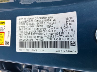 2026 Honda Civic Sedan Sport