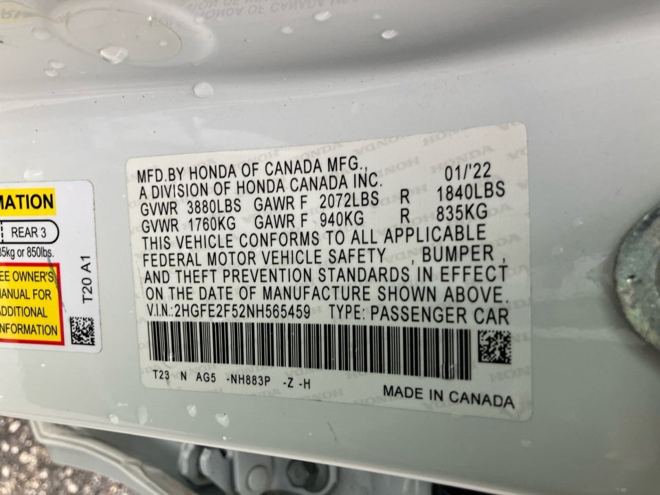 2022 Honda Civic Sedan Sport