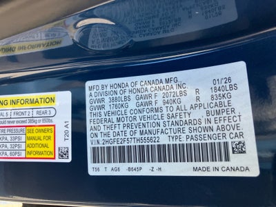 2026 Honda Civic Sedan Sport