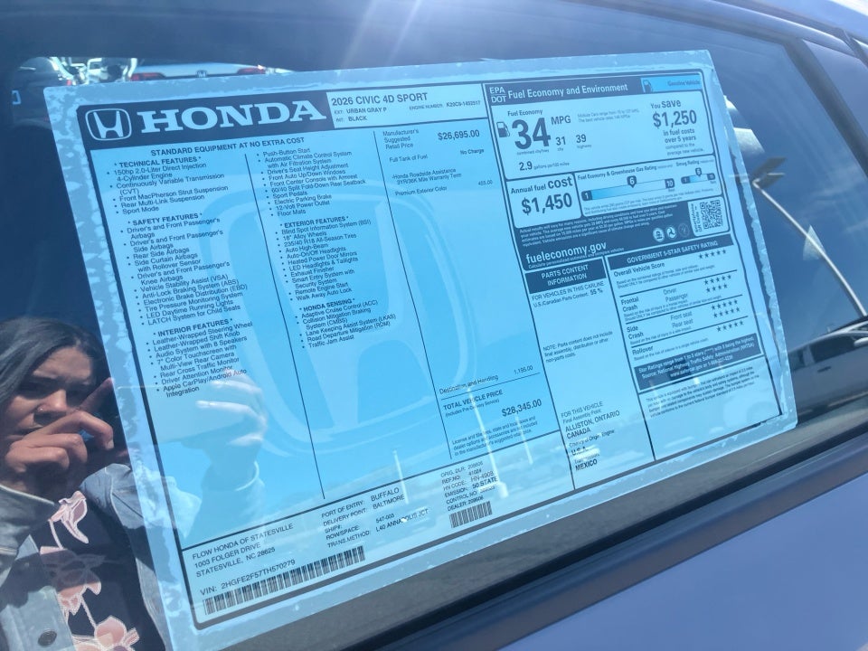 2026 Honda Civic Sedan Sport