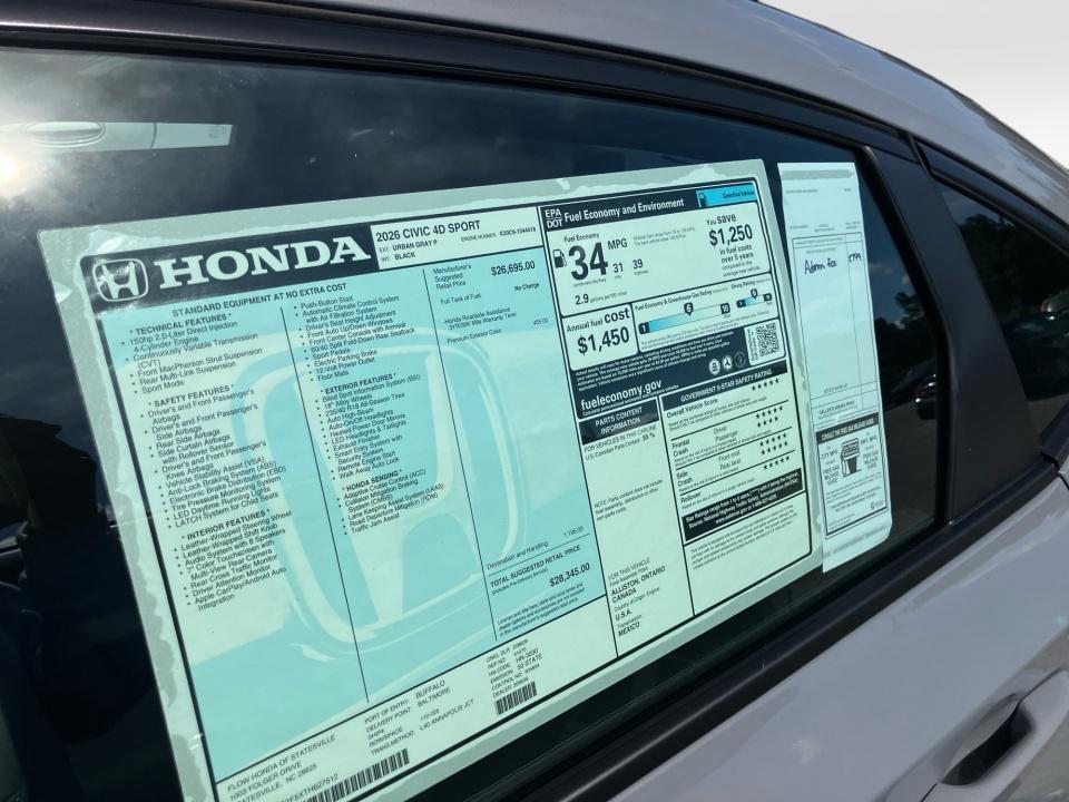 2026 Honda Civic Sedan Sport