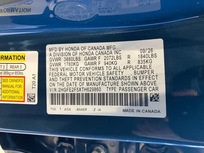2026 Honda Civic Sedan Sport