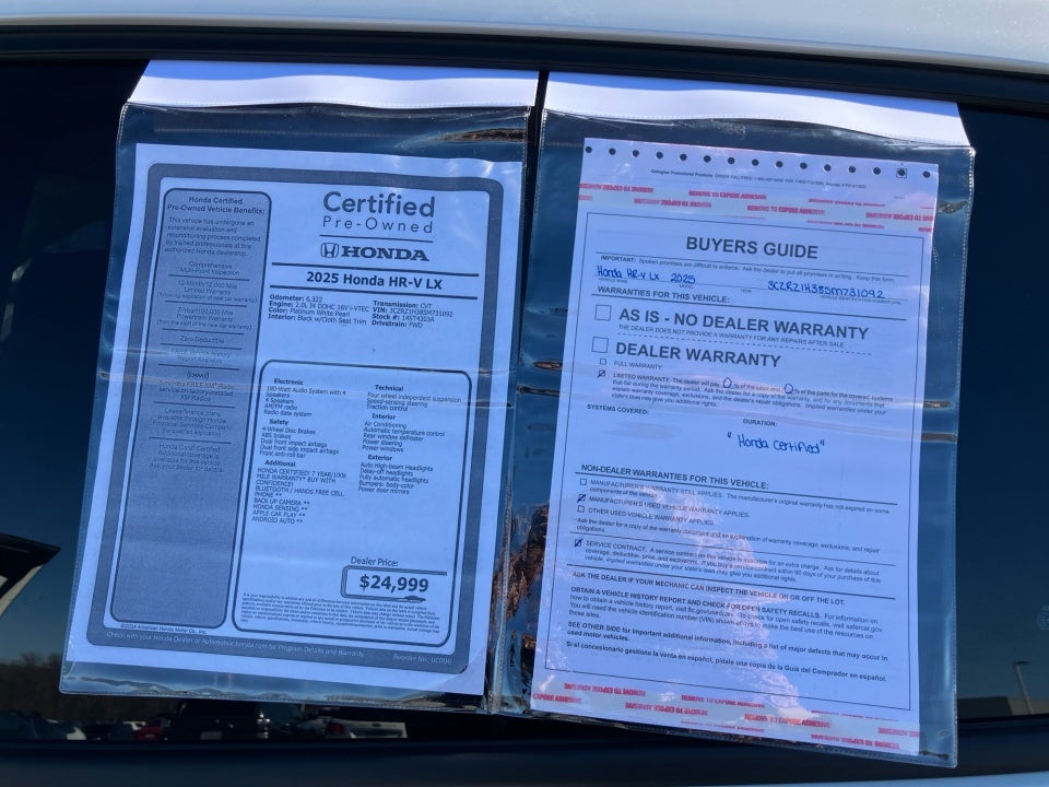 2025 Honda HR-V 2WD LX