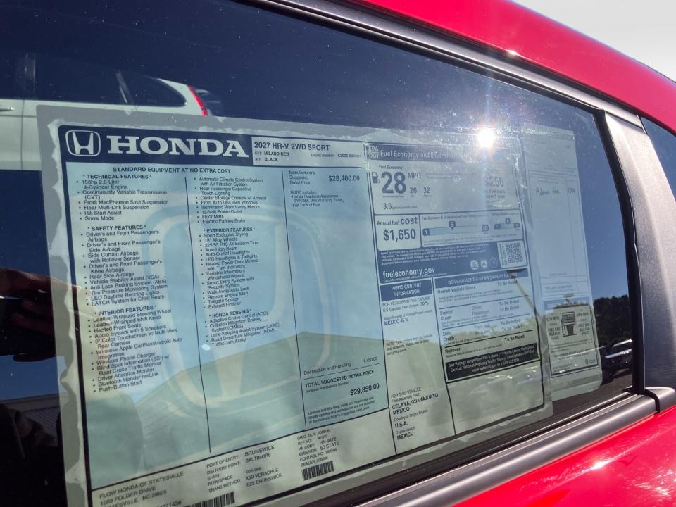 2027 Honda HR-V Sport