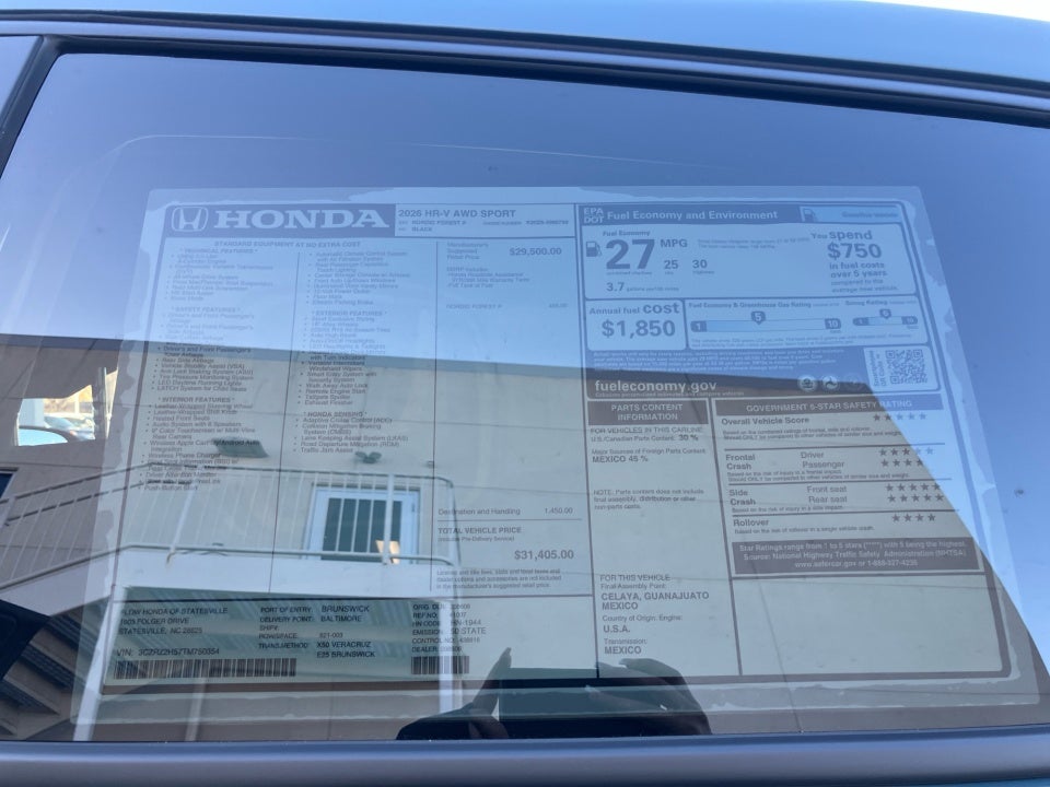 2026 Honda HR-V AWD Sport