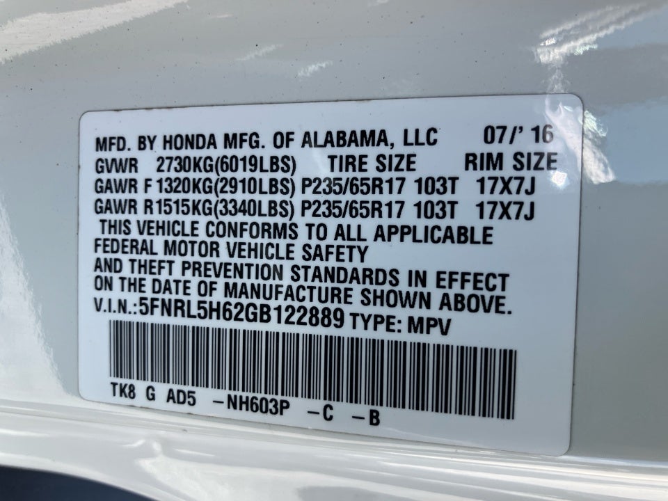 2016 Honda Odyssey EX-L