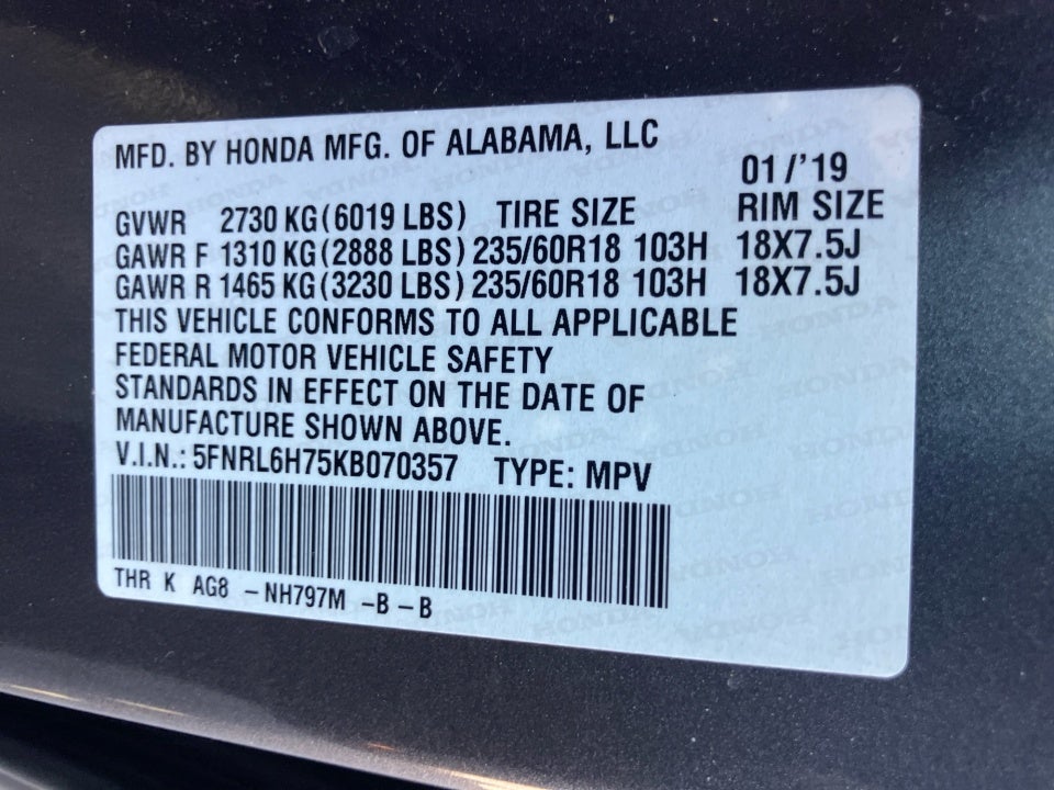 2019 Honda Odyssey EX-L