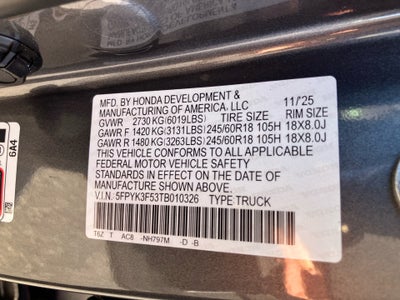 2026 Honda Ridgeline RTL