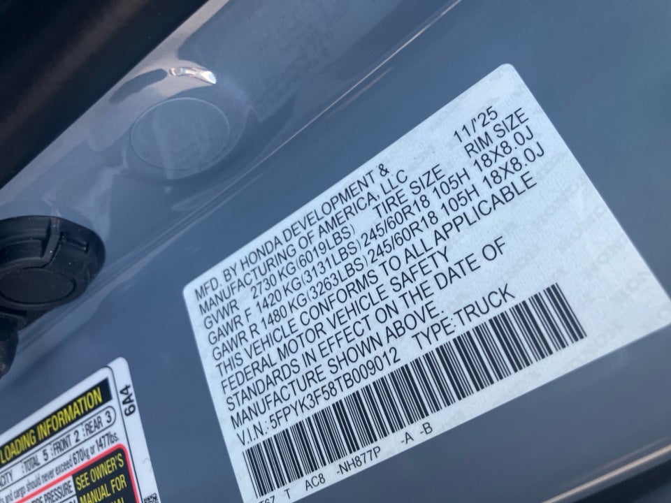 2026 Honda Ridgeline RTL