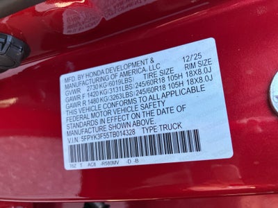 2026 Honda Ridgeline RTL