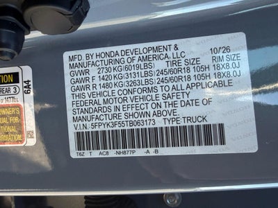 2026 Honda Ridgeline RTL