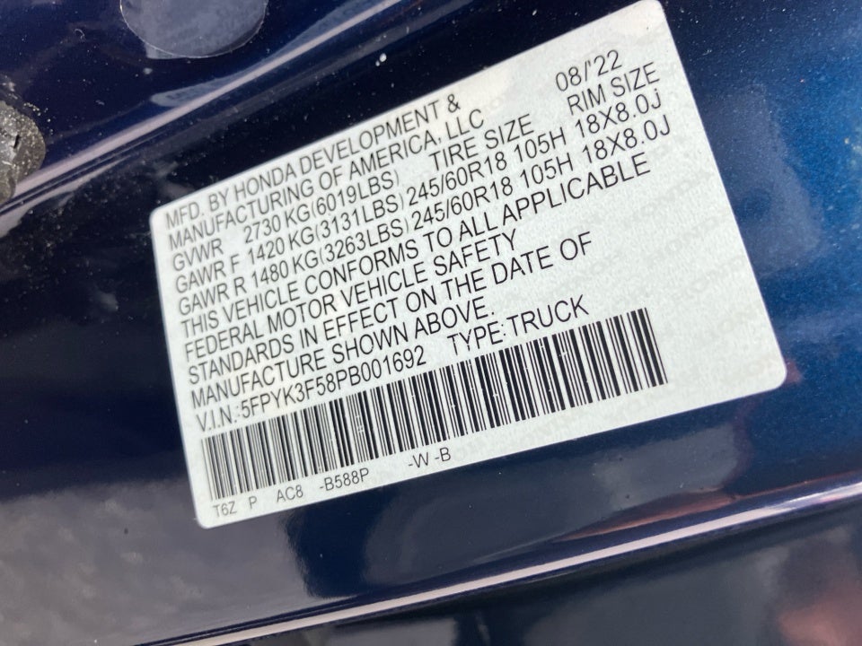 2023 Honda Ridgeline RTL