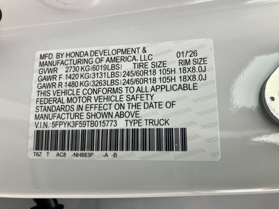 2026 Honda Ridgeline RTL