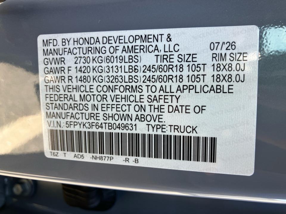 2026 Honda Ridgeline TrailSport