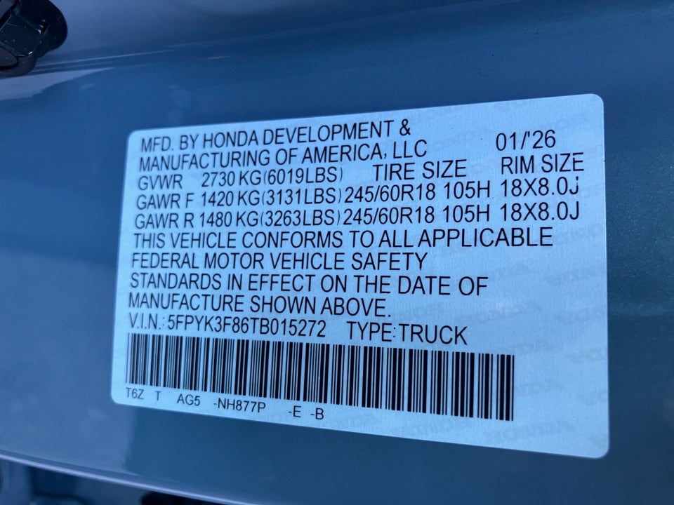 2026 Honda Ridgeline Black Edition