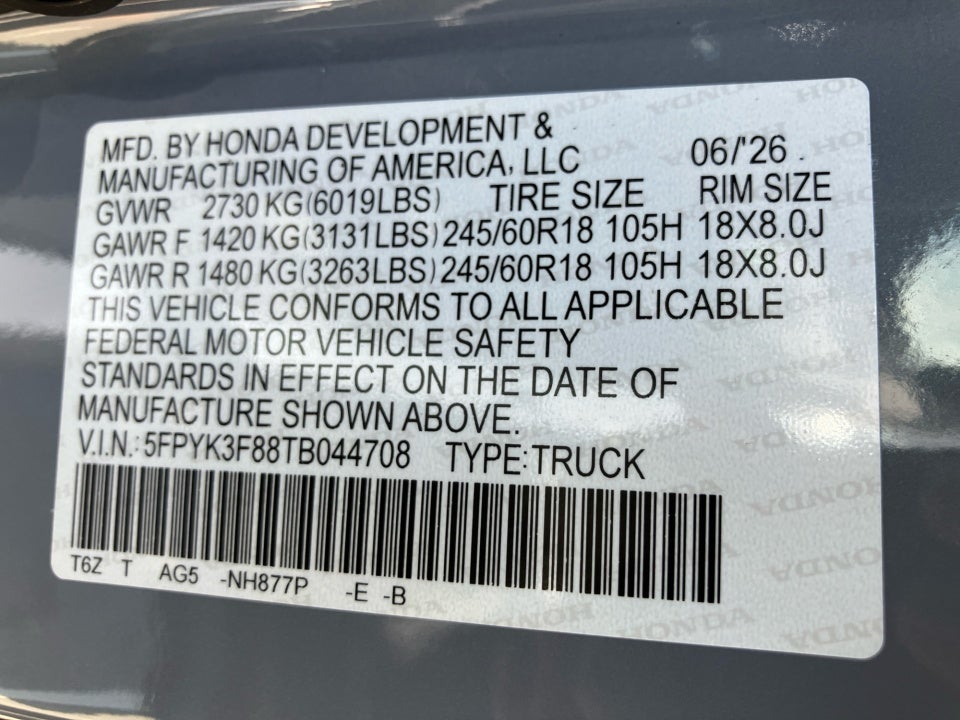 2026 Honda Ridgeline Black Edition