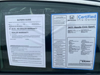 2021 Honda Civic Sedan Sport