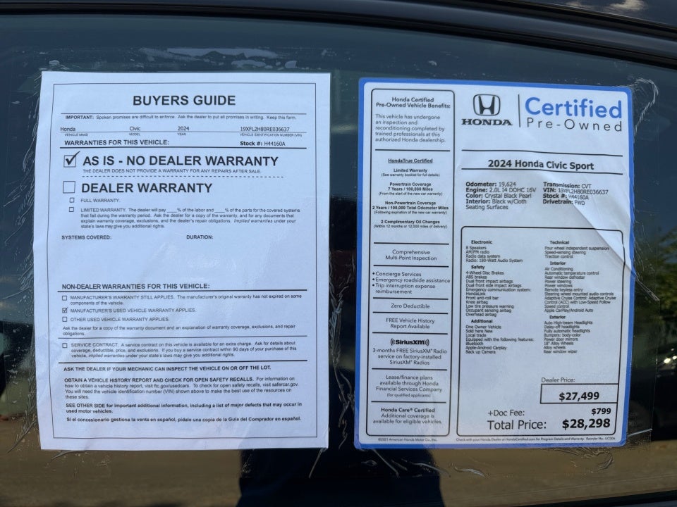 2024 Honda Civic Hatchback Sport