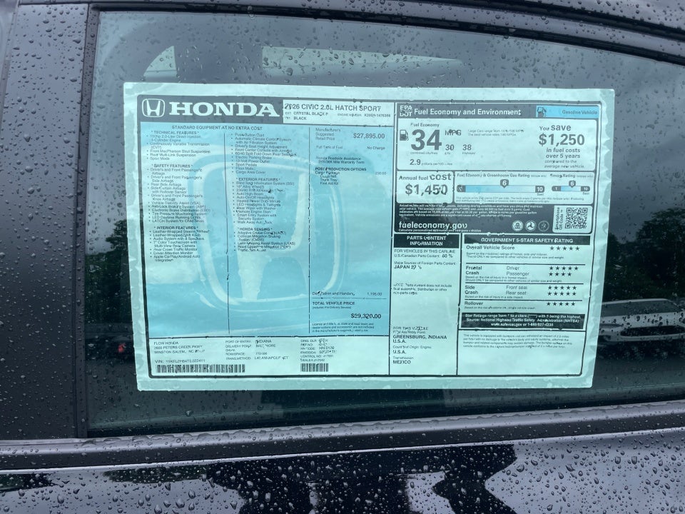 2026 Honda Civic Hatchback Sport