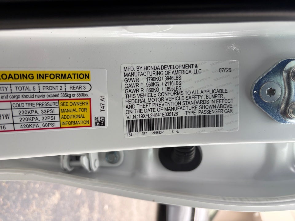 2026 Honda Civic Hatchback Sport