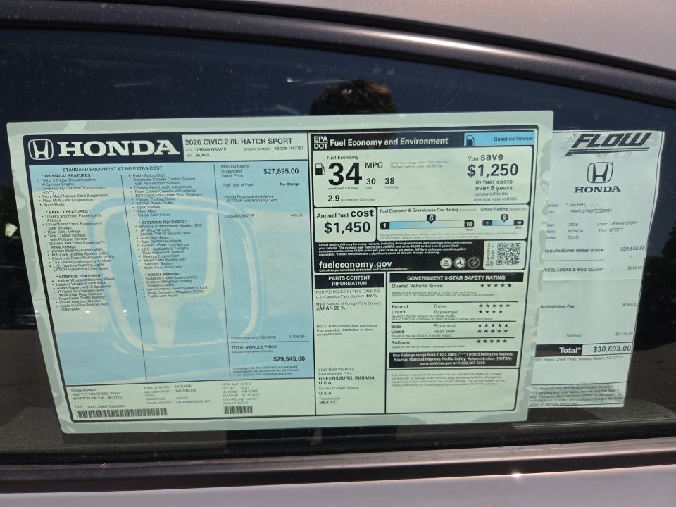 2026 Honda Civic Hatchback Sport