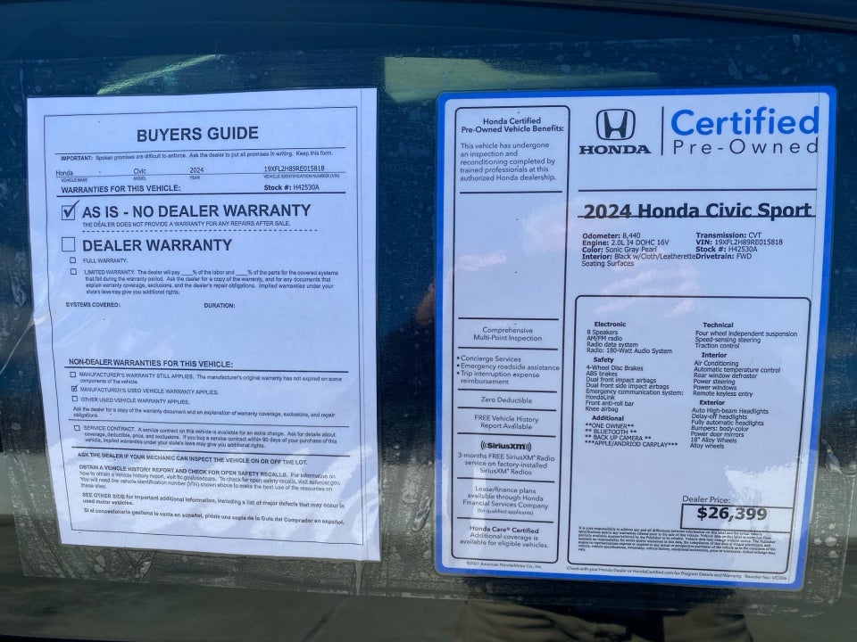 2024 Honda Civic Hatchback Sport