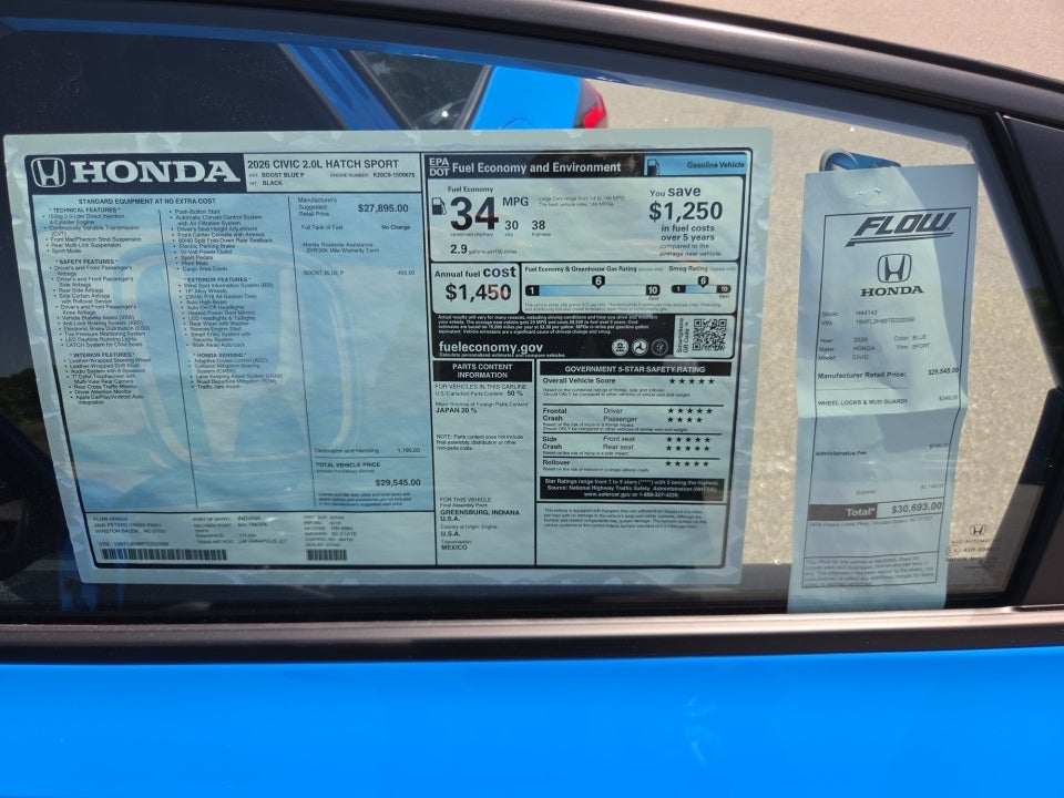 2026 Honda Civic Hatchback Sport