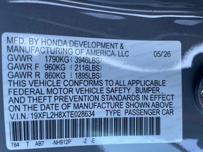 2026 Honda Civic Hatchback Sport