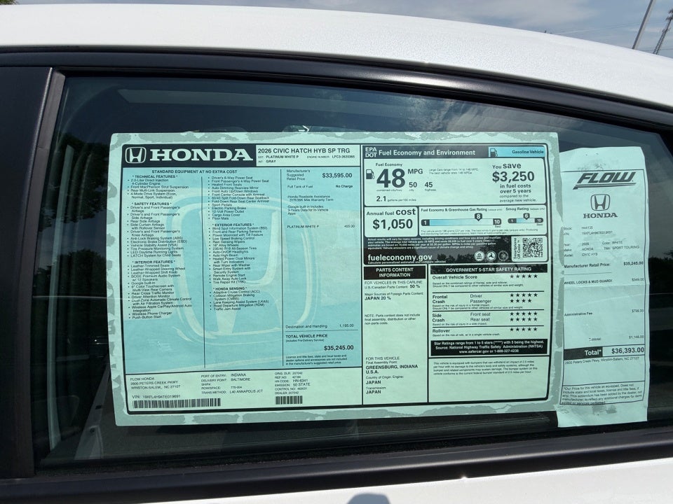2026 Honda Civic Hybrid Sport Touring