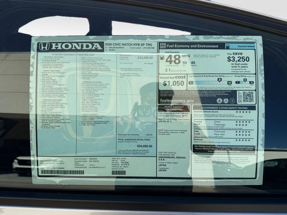 2026 Honda Civic Hybrid Sport Touring
