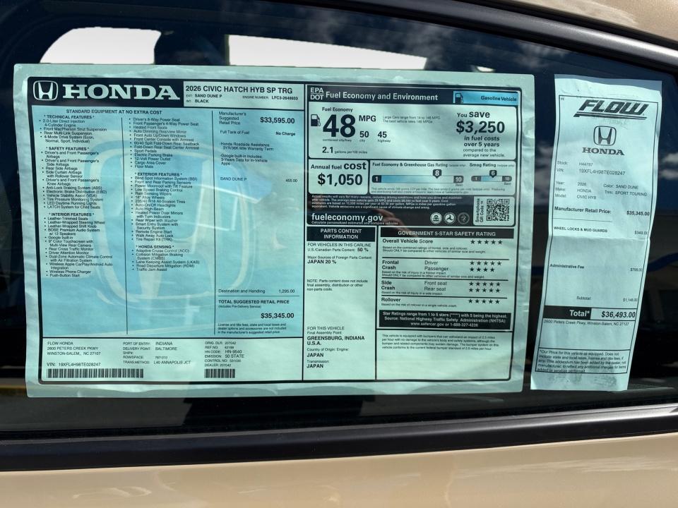 2026 Honda Civic Hybrid Sport Touring