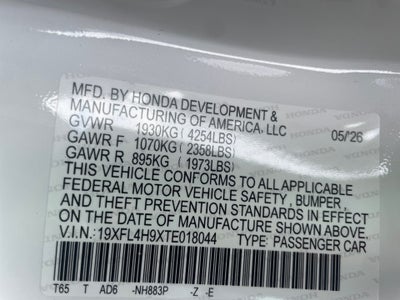 2026 Honda Civic Hybrid Sport Touring