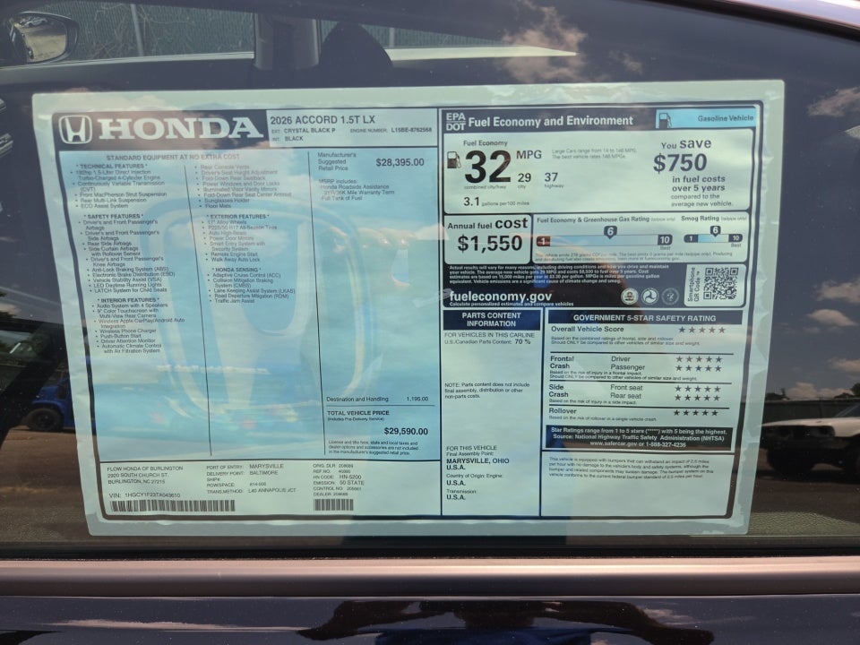 2026 Honda Accord Sedan LX
