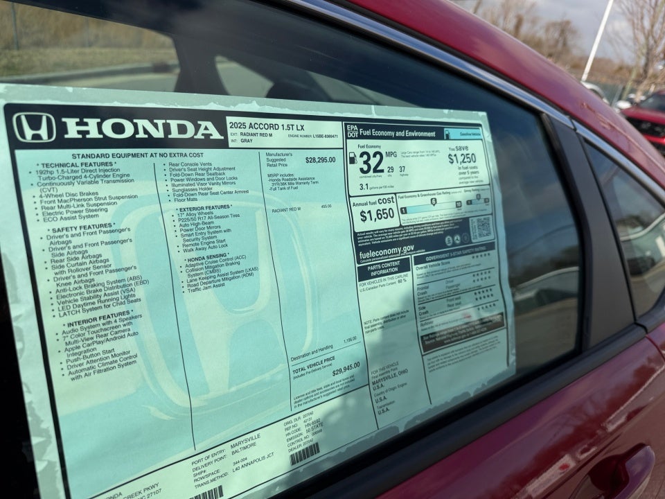 2025 Honda Accord Sedan LX