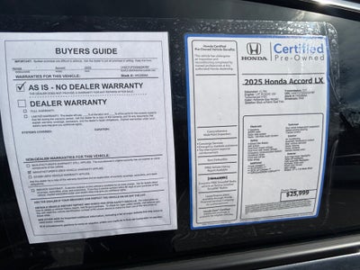 2025 Honda Accord Sedan LX