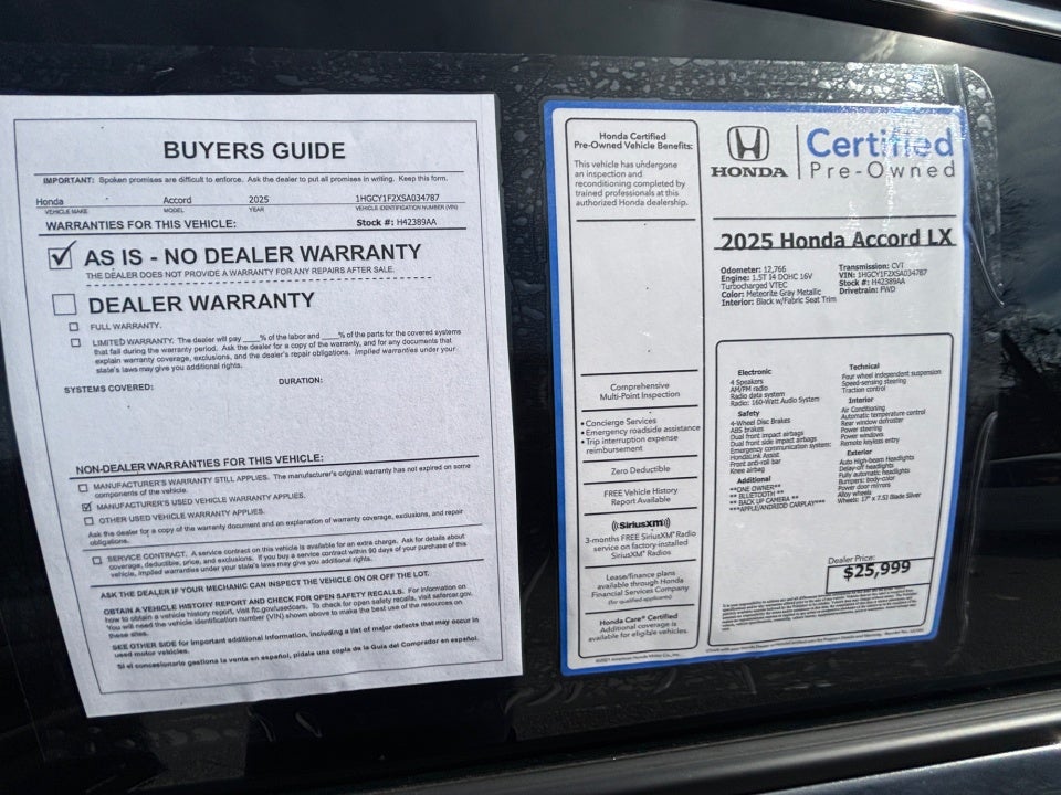 2025 Honda Accord Sedan LX