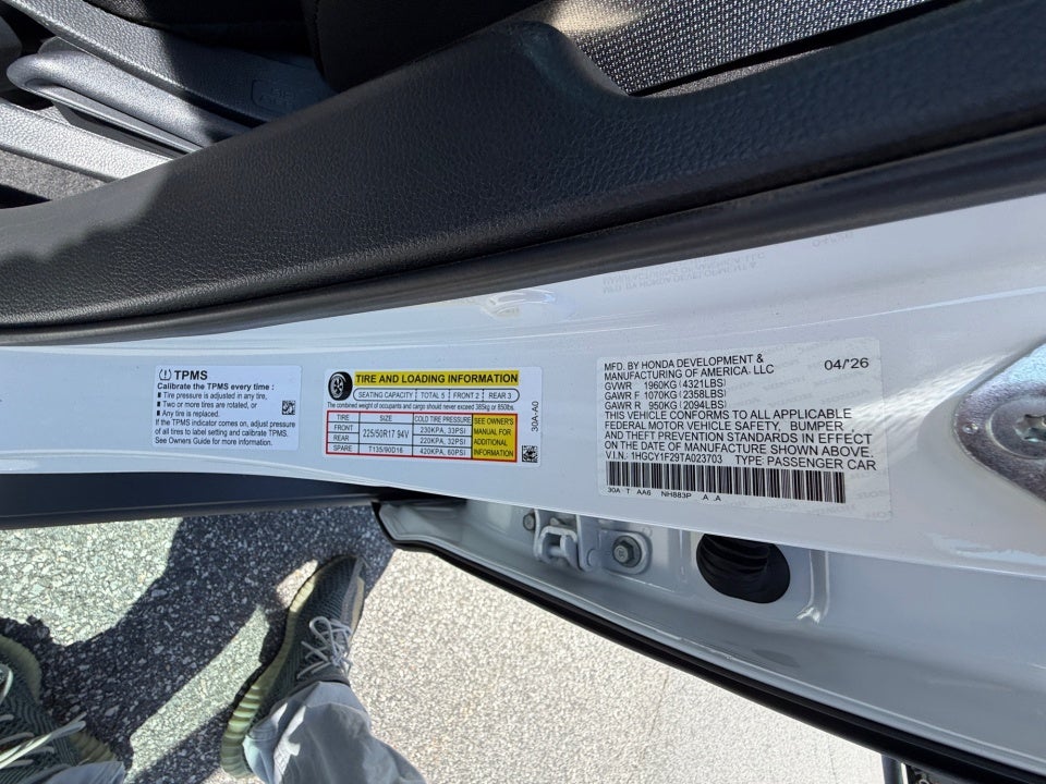 2026 Honda Accord Sedan SE