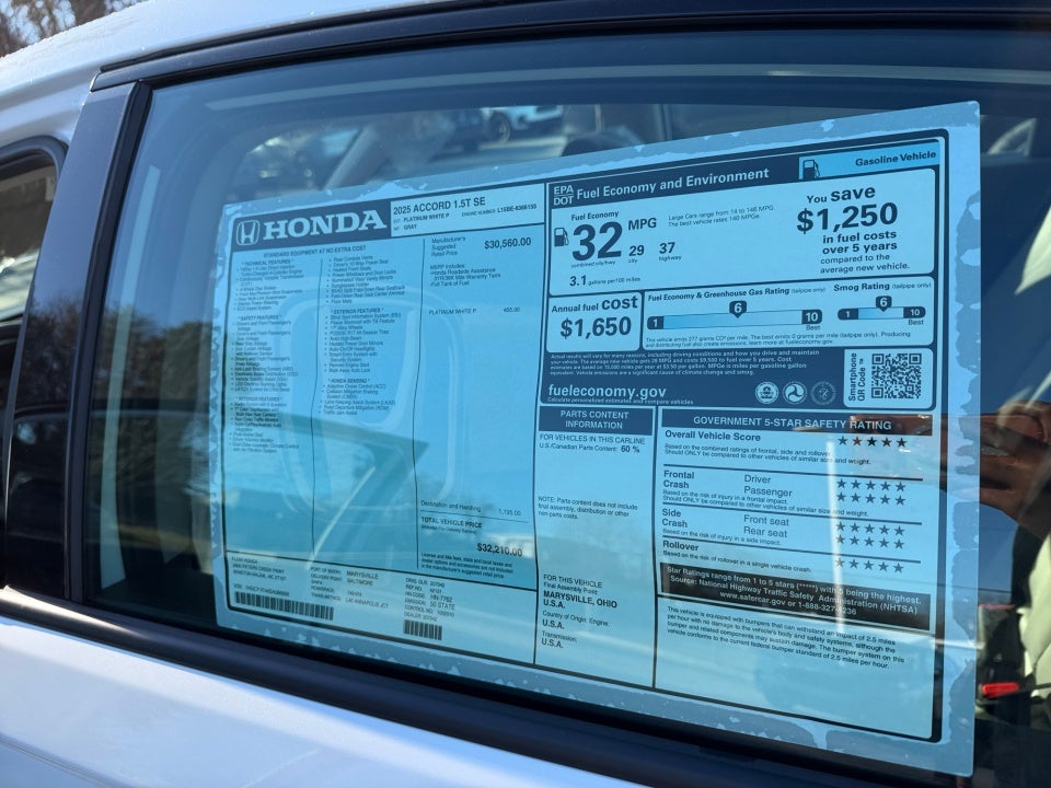 2025 Honda Accord Sedan SE