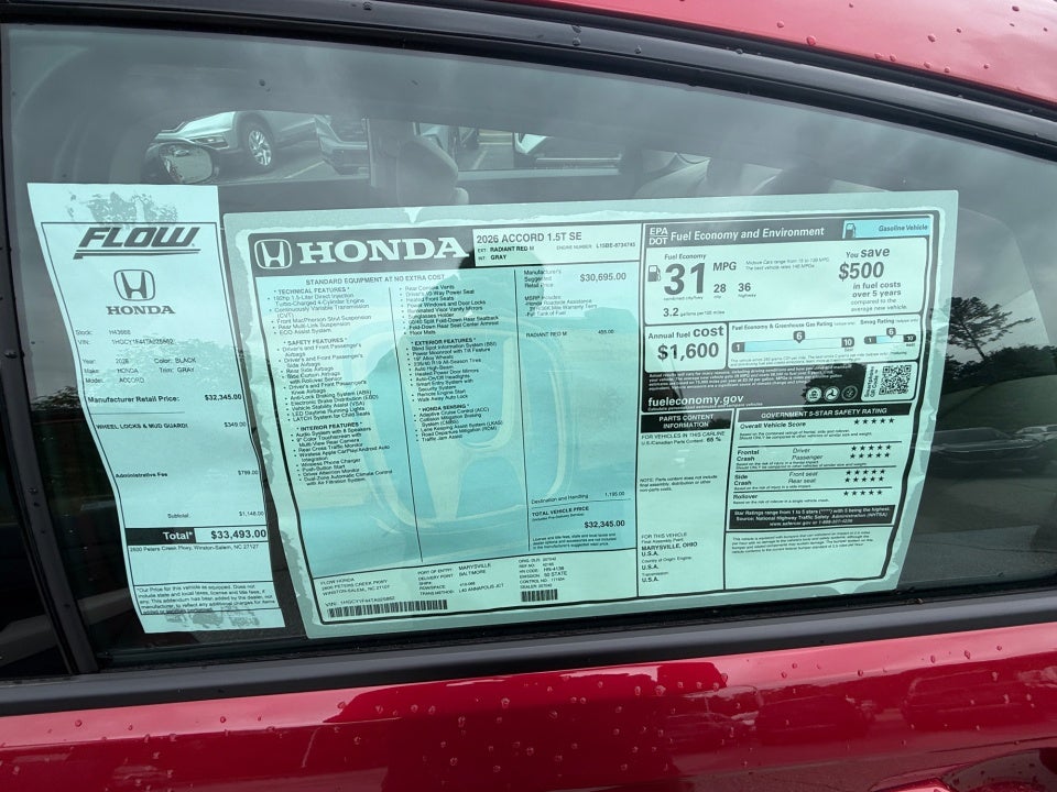 2026 Honda Accord Sedan SE