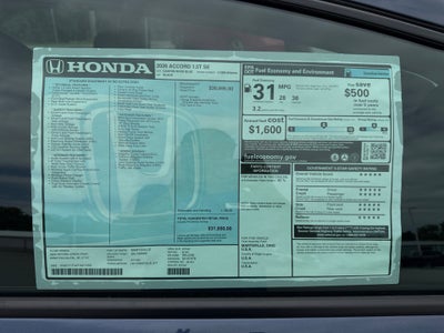 2026 Honda Accord Sedan SE